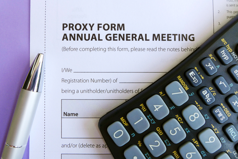 Form for proxy voting