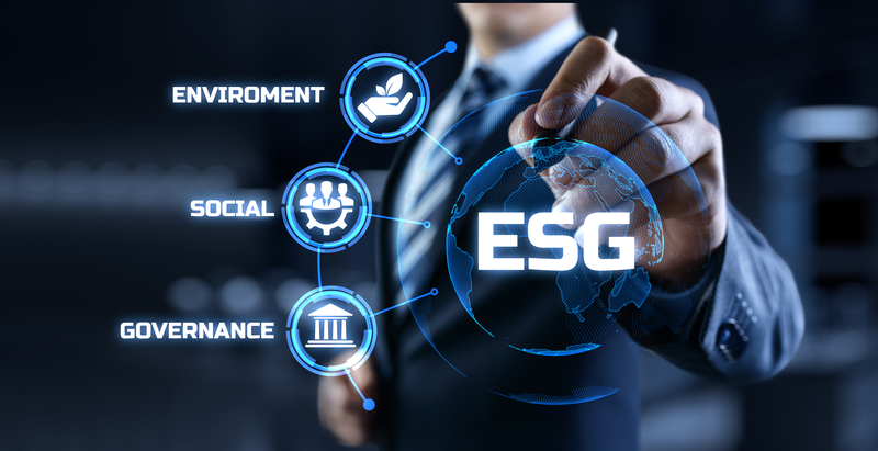 Man pressing image of ESG standards