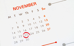 A calendar showing the November 23 effective date.
