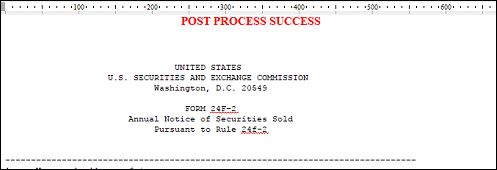 A screenshot of the resulting file showing that the post-process script ran successfully.
