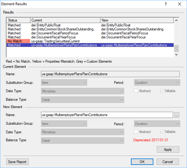 A screenshot of the Change Taxonomy tool available in GoFiler Complete and GoXBRL