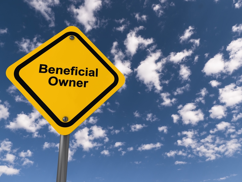 Road sign saying Beneficial Owner