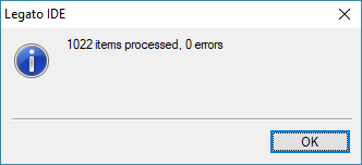 1022 items processed, 0 errors