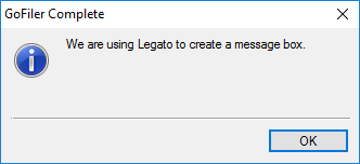 A screenshot of a message box created with Legato