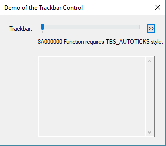 Dailog with Trackbar Control showing an error