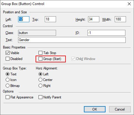 Group box control editor in Legato