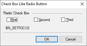 Dialog with three checkboxes