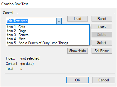 Sample dialog with wide combobox