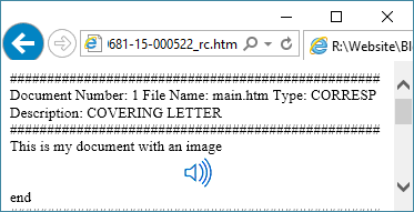 Viewing a return copy file with the .htm extension inside of a browser when the image file is available for rendering.